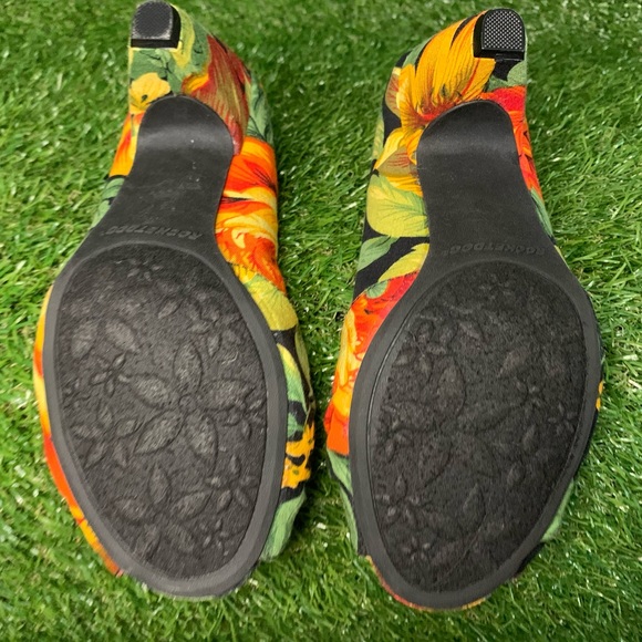 Rocketdog Top Knot Floral Fabric Peep Toe - Picture 7 of 8